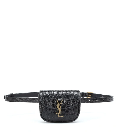 Shop Saint Laurent Kaia Small Leather Belt Bag In Black