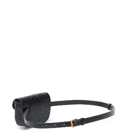 Shop Saint Laurent Kaia Small Leather Belt Bag In Black