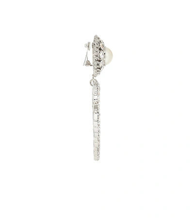 Shop Alessandra Rich Embellished Drop Earrings In Silver