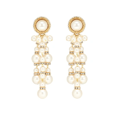 Shop Alessandra Rich Embellished Drop Earrings In Gold