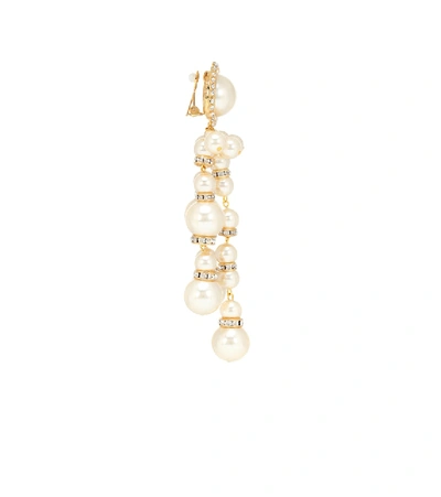 Shop Alessandra Rich Embellished Drop Earrings In Gold