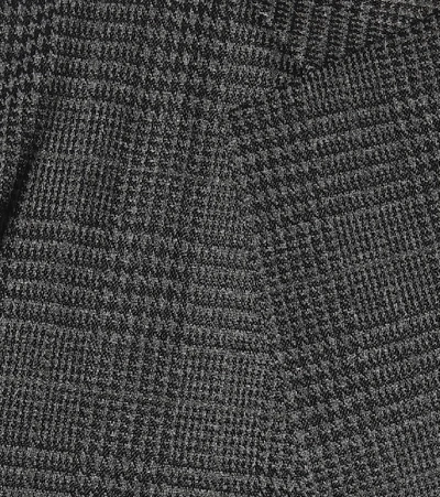 Shop Balenciaga Boxy Checked Coat In Grey
