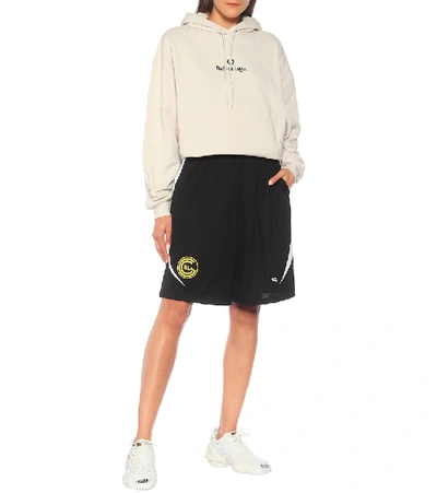 Shop Balenciaga Technical Jersey Shorts In Black