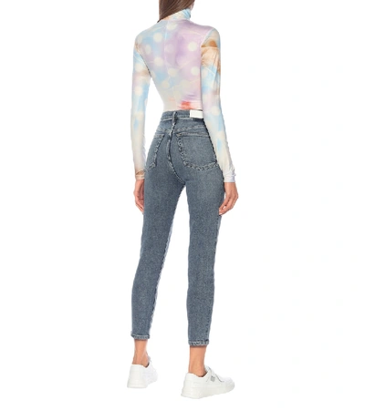 Shop Re/done High-rise Crop Skinny Jeans In Blue