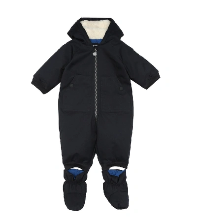 Shop Bonpoint Baby Paco Hooded Down Onesie In Blue