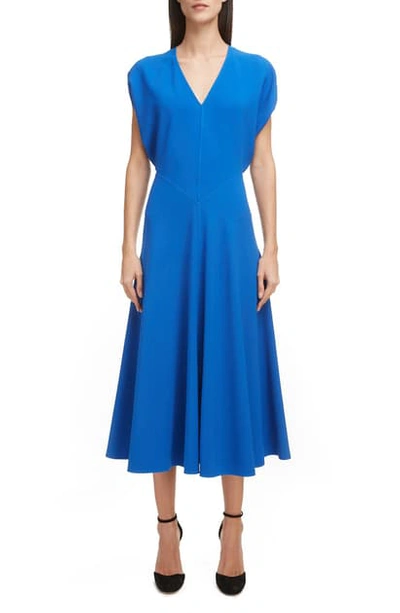 Shop Victoria Beckham Dolman Sleeve Midi Dress In Bright Blue
