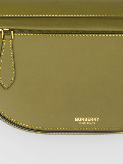 Shop Burberry Small Leather Olympia Bag In Juniper Green