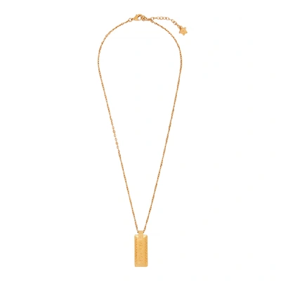 Shop Versace 24kt Gold-plated Pendant Necklace