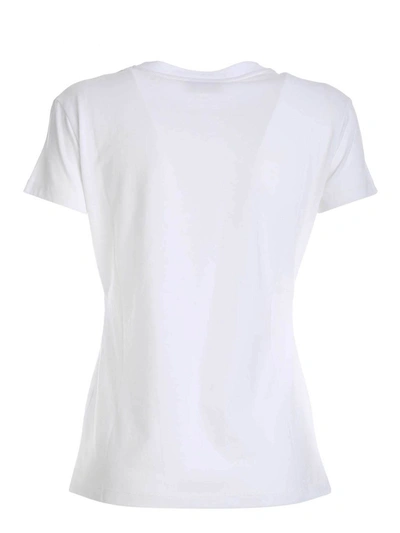 Shop Dondup Black Logo T-shirt In White