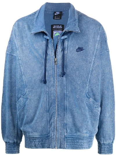 Nike Denim Bomber Jacket In Blue | ModeSens