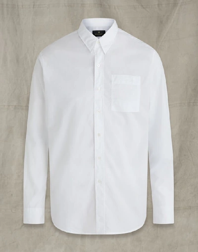 Shop Belstaff Burstock Poplin Pocket Shirt In White