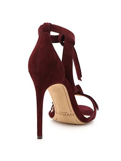 Shop Alexandre Birman Clarita Suede Ankle-tie Sandals In Purple