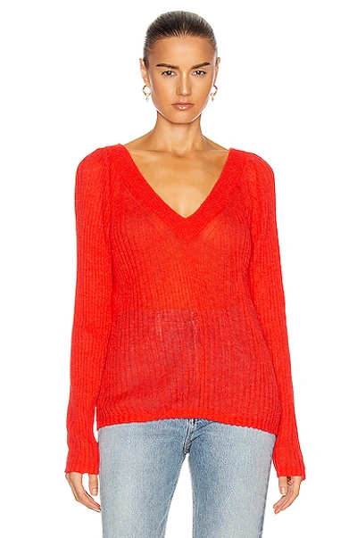 Shop Helmut Lang Double V Sweater In Helium Pink