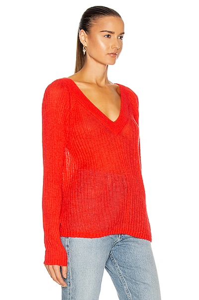 Shop Helmut Lang Double V Sweater In Helium Pink