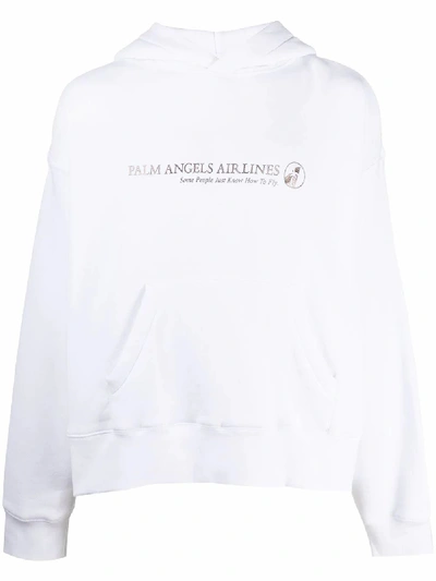 Shop Palm Angels Men's White Cotton Sweatshirt