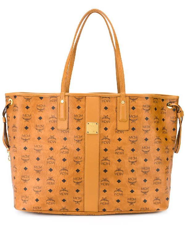 Mcm Liz Reversible Medium Visetos Tote Bag In Cognac | ModeSens