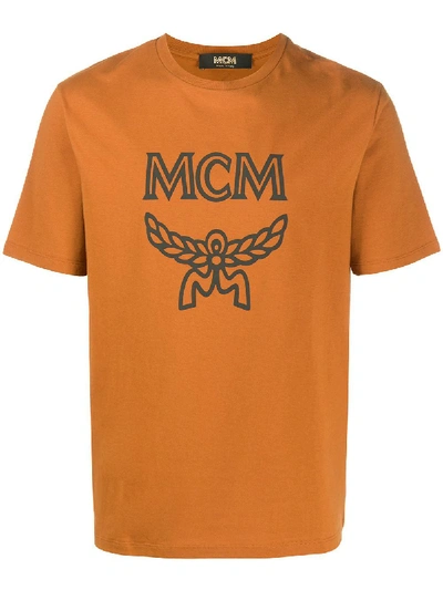Shop Mcm Men's Orange Cotton T-shirt