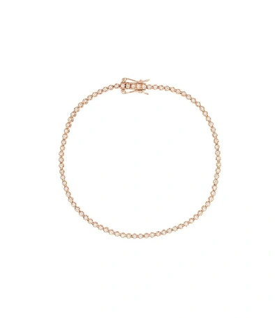 Shop Eva Fehren White Diamond Line Tennis Bracelet In Rose Gold