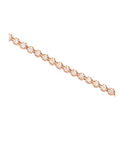 Shop Eva Fehren White Diamond Line Tennis Bracelet In Rose Gold