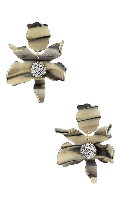 Shop Lele Sadoughi Crystal Lily Earrings In Antler