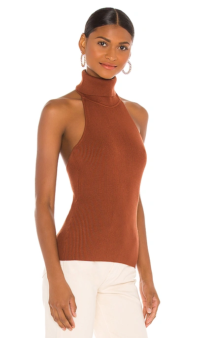 Shop Ronny Kobo Yori Sweater Top In Brown