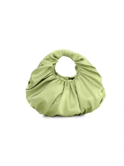 Shop Nanushka Anja Satin Top Handle Bag In Lime
