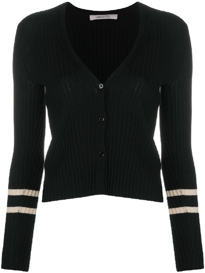 Shop Dorothee Schumacher V-neck Split Cuff Cardigan In Black