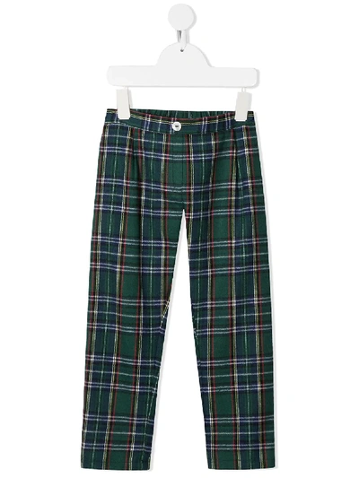 Siola Check Pattern Pull-on Trousers In Green