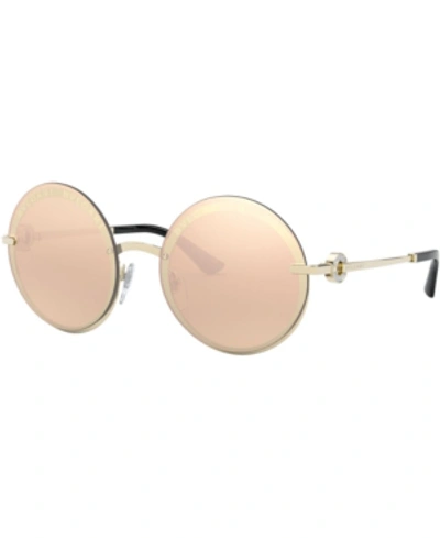 Shop Bvlgari Sunglasses, 0bv6149b In Pale Gold/clear Mirror Real Rose Gold