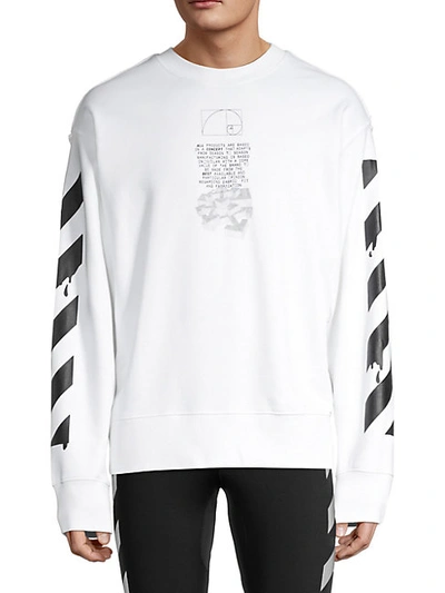 Shop Off-white Dripping Arrows Cotton Sweatshirt In White Black