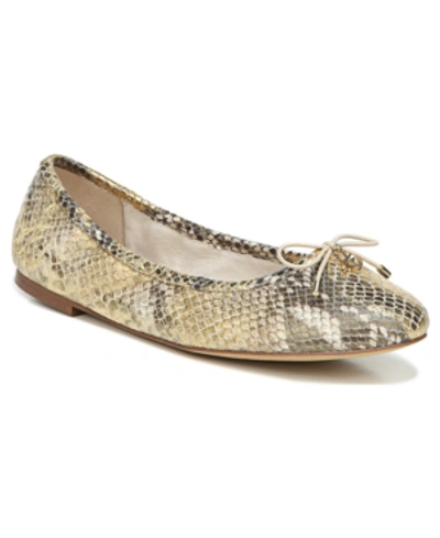 Shop Sam Edelman Women's Felicia Ballet Flats Women's Shoes In Gold Snake Multi