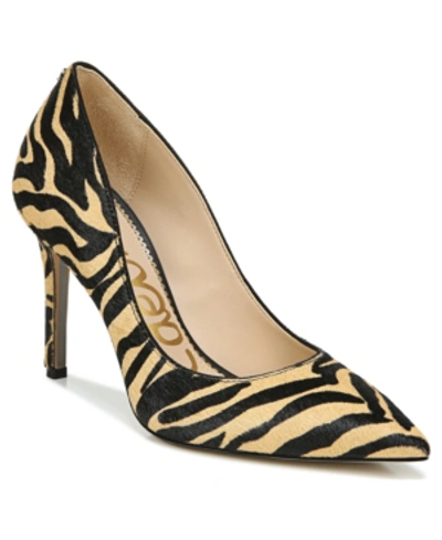 Shop Sam Edelman Women's Hazel Stiletto Pumps Women's Shoes In Black/nude Zebra