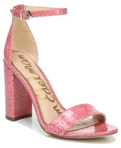 Shop Sam Edelman Women's Yaro Dress Sandals Women's Shoes In Raspberry Sherbet Croco