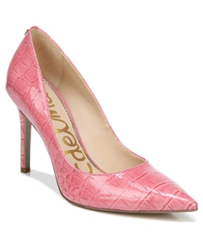 Shop Sam Edelman Women's Hazel Stiletto Pumps Women's Shoes In Raspberry Croco