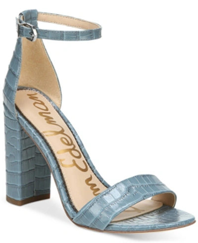 Shop Sam Edelman Women's Yaro Dress Sandals Women's Shoes In Smokey Blue Croco