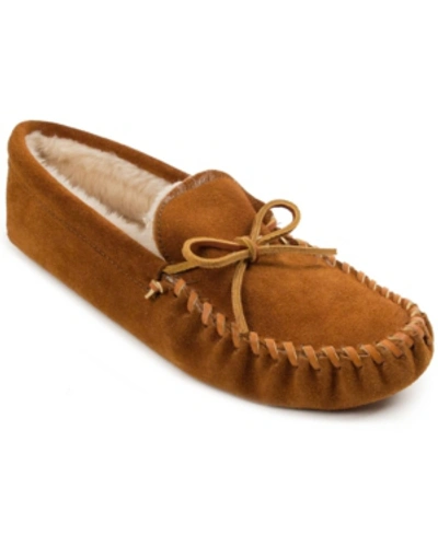 Shop Minnetonka Men's Pile Lined Soft Sole Slippers In Brown
