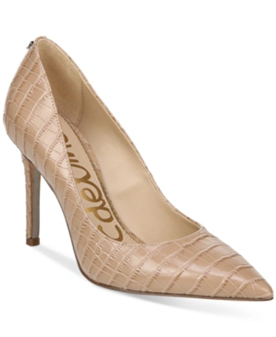 Shop Sam Edelman Women's Hazel Stiletto Pumps Women's Shoes In Toasted Coconut Croco