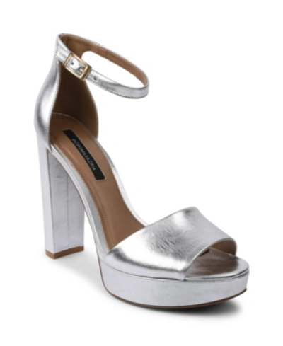 Shop Bcbgmaxazria Women's Claire Platform Sandal Women's Shoes In Silver - Tone