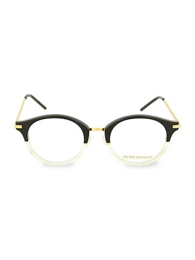 Shop Boucheron 50mm Round Novelty Optical Glasses In Black White