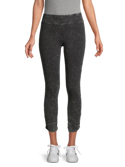 Marc New York Faded Stretch-cotton Leggings In Black