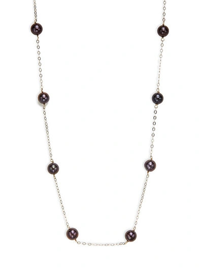 Shop Belpearl 14k White Gold & 6.5mm X 7mm Black Akoya Pearl Necklace