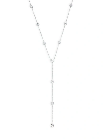 Shop Saks Fifth Avenue 14k White Gold & Diamond Lariat Necklace