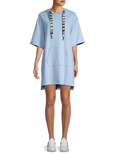 Shop Dkny Stretch-cotton Trainer Dress In Iceberg