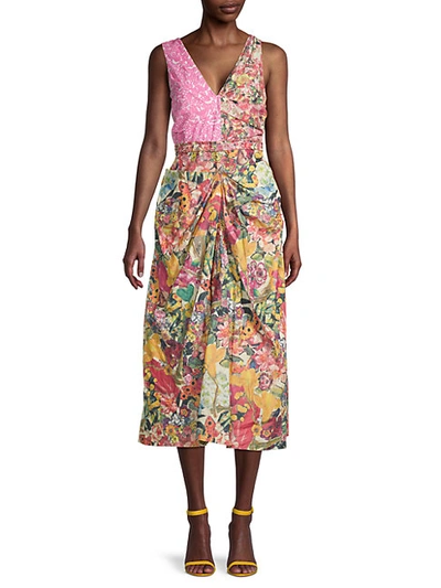 Shop Marni Floral-print Day Dress In Multi