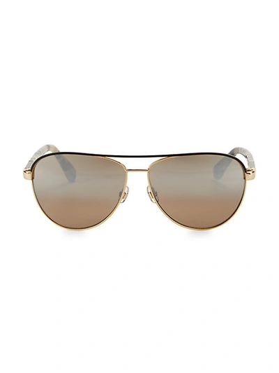Shop Kate Spade 59mm Emily Aviator Sunglasses In Gold Beige