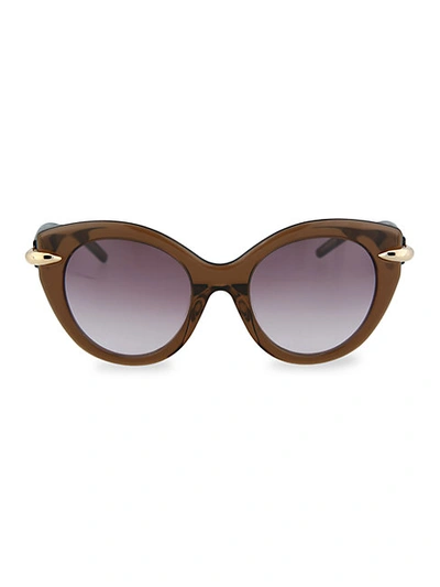 Shop Pomellato Novelty 52mm Cat Eye Sunglasses In Brown Brow