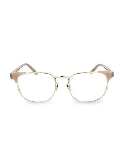 Shop Linda Farrow 51mm Square Novelty Optical Glasses In Mink Rose