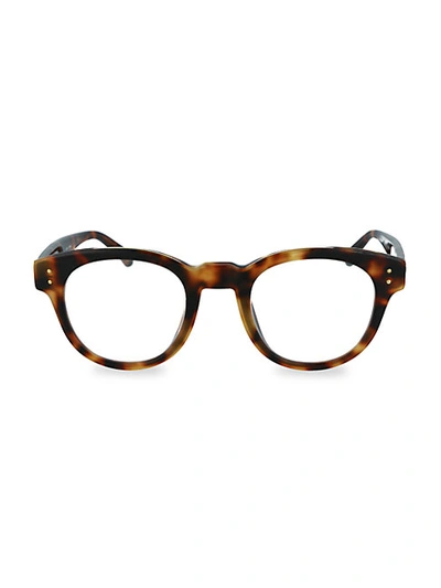 Shop Linda Farrow 46mm Round Novelty Optical Glasses In Tortoise