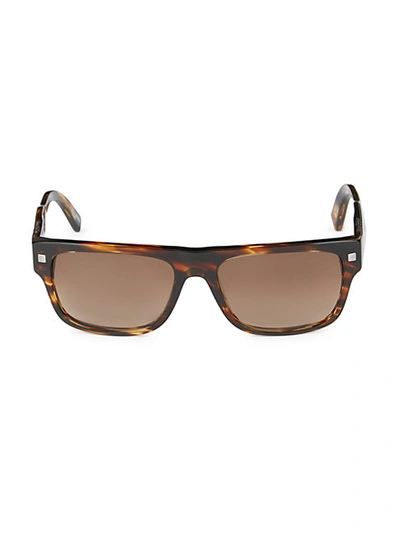 Shop Ermenegildo Zegna 56mm Square Sunglasses In Brown