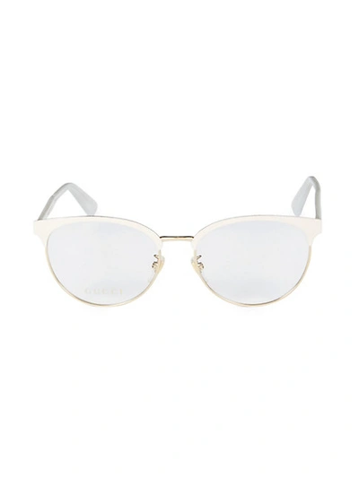 Shop Gucci 58mm Cat Eye Optical Glasses In Shiny Yellow